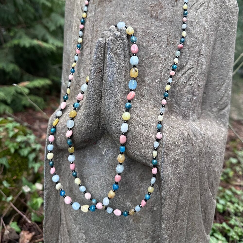 Jay King Multi-Gemstone Convertible Wrap Necklace / Bracelet 59.5"|262